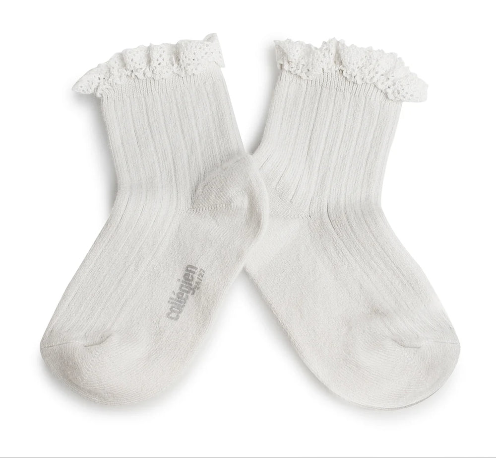 Lili Collégien Lace Trim Ribbed Ankle Socks