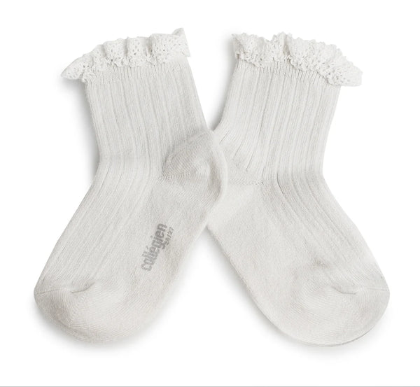 Lili Collégien Lace Trim Ribbed Ankle Socks